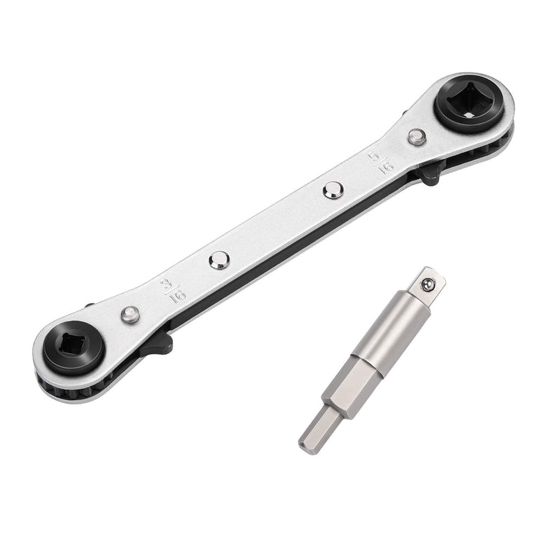 Ratchet Wrench WADEO Ratcheting Service Wrench 3/8” to 1/4” with Hex Bit Adapter for Air Conditioning, Refrigeration Equipment, Equipment Repair - NewNest Australia