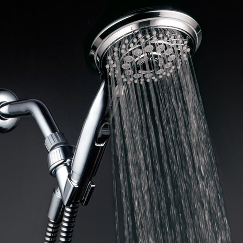 HotelSpa 7-setting AquaCare Series Spiral Handheld Shower Head Luxury Convenience Package with Pause Switch, Extra-long Hose PLUS Extra Low-Reach Bracket Stainless Steel Hose - All-Chrome Finish - NewNest Australia