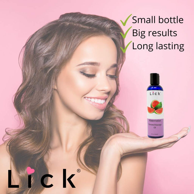 Watermelon Flavored Massage Oil for Couples – Edible Massaging Lotion with Vitamin E, Sweet Almond and Coconut Oil is Non Sticky and Gentle on Skin – Natural, Relaxing and Vegan (4 oz) - NewNest Australia