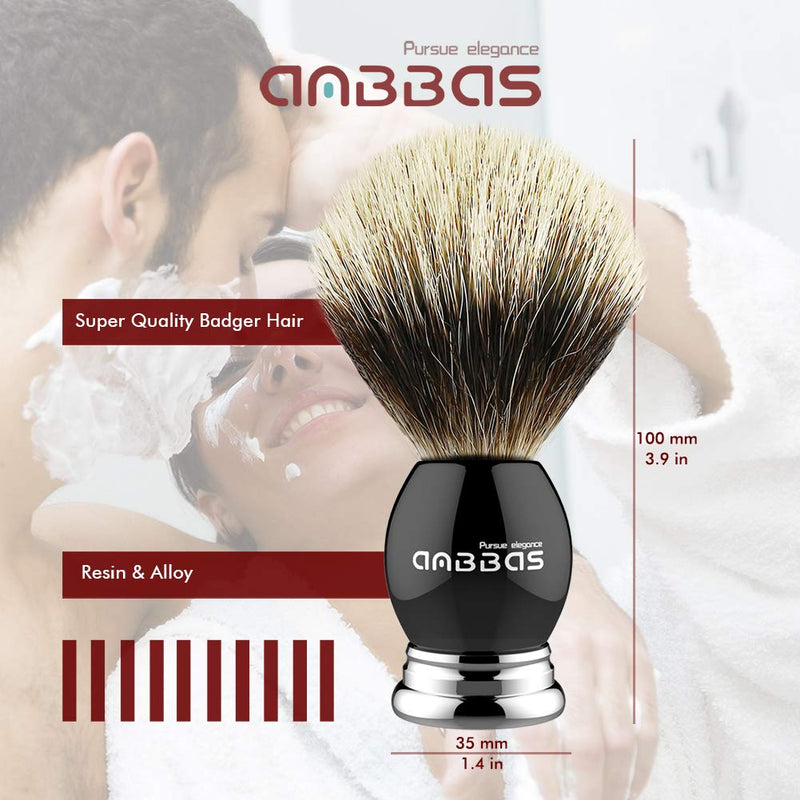 Anbbas shaving brush luxury men's gift shaving brush made of badger hair silver tip shaving brush made of real hair badger bristles black - NewNest Australia