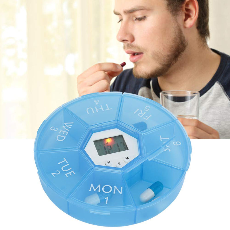 Brrnoo Automatic Medication Reminder Daily Pill Reminder with Timer, Pill Organiser for Setting Alarms and Taking Medicine, 7day Pill box with backlight (bule) Bule - NewNest Australia