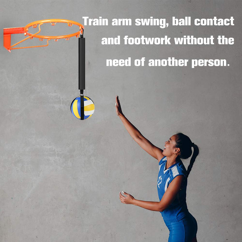 TOBWOLF Volleyball Spike Trainer, Volleyball Spike Training System for Basketball Hoop, Volleyball Equipment Training Aid Improves Serving, Jumping, Arm Swing Mechanics and Spiking Power - NewNest Australia