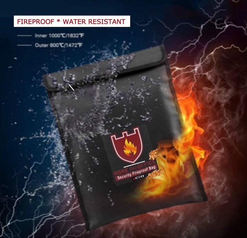 eCEO Fireproof Money Document Bag Triple-Layer Protection for Documents, Valuables and More - Large Capacity Newly Improved Enhanced Materials - NewNest Australia