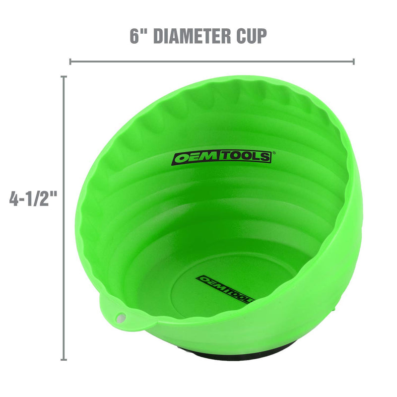 OEMTOOLS 25114 Magnetic Nut Cup, Magnetic Bowls for Holding Nuts and Bolts, 6 Inch Cup Diameter, Coated Magnet Sticks to All Ferrous Metal Work Surfaces - NewNest Australia