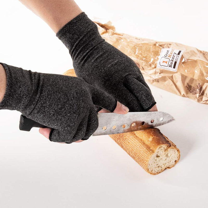 Arthritis Compression Gloves for Women Men, Fingerless Breathable & Moisture Wicking Compression Gloves for Relieving Carpal Tunnel Aches, Rheumatoid Pains, Joint Swell One Pair Small (1 Pair) - NewNest Australia
