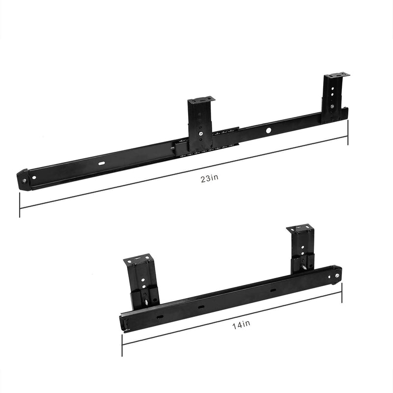 Keyboard Slide, KINJOEK 14 Inch 2 PCS Heavy Duty Ball Bearing Slides, Computer Drawer Tray Accessories, Cabinet Furniture Rails Rack with Adjustable Height Bracket and Screws, Black - NewNest Australia