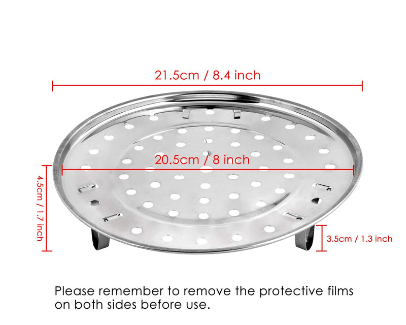 Steamer Rack 8.5 Inches 304 Stainless Steel Steaming Rack Steam Tray with Removable Legs for Steamer Cookware Instant Pressure Cooker Multi-functional Steamer Basket - NewNest Australia