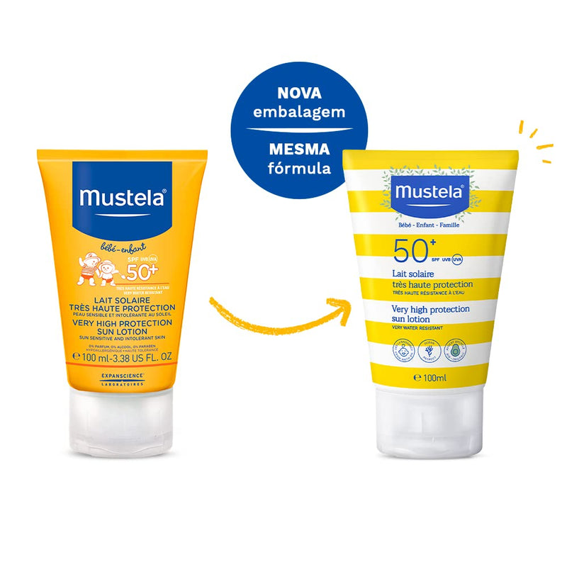 Mustela - Sun cream with very high protection factor SPF 50+, for face and body for babies and children, 100 ml 100 ml (pack of 1) - NewNest Australia