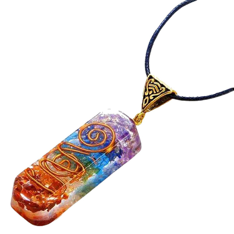 DEEPOW ANLACOCN Healing 7 Chakra Necklace with Rainbow Crystals Orgone Energy Generator for Balancing 7 Chakras, Meditation Yoga Spiritual Jewelry - NewNest Australia