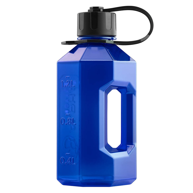 Alpha Bottle XL + Alpha Bottle 750 V2 – Anti-Bacterial BPA and DEHP Free Protein Shaker with BioCote® Technology. Ideal For Gym, Dieting, Bodybuilding Half Gallon 100% Food safe materials (Blue) Blue - NewNest Australia