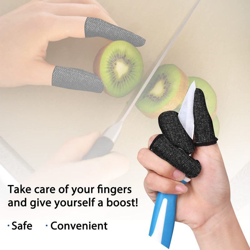12 Pieces Finger Cots, Reusable Thumb Protector Non Slip Finger Protectors Breathable Finger Cots Cut Resistant Protection for Work, Kitchen, Garden, Sculpture (Black)… Black - NewNest Australia