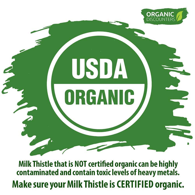 Organic Discounters USDA Organic Milk Thistle Extract Capsules, 280 Count, 7500 mg Strength, Potent 30:1 Extract, USDA Certified Organic, Rich in Silymarin Flavonoids, Vegan, Non-GMO and All-Natural - NewNest Australia