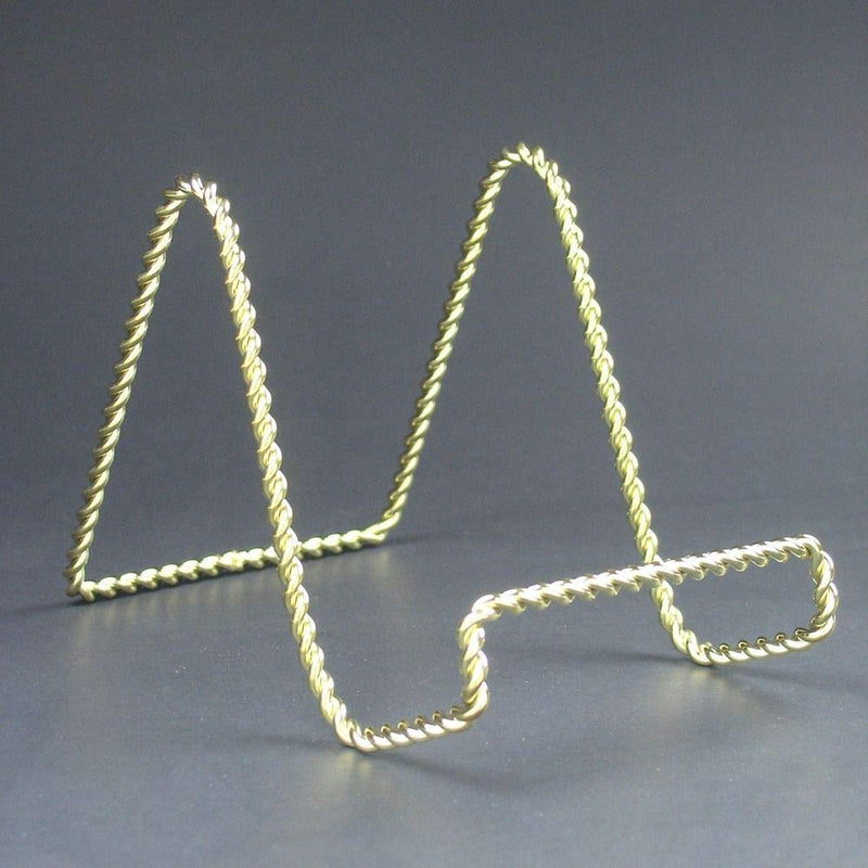 NewNest Australia - BANBERRY DESIGNS Wire Easel Display Stand - Twisted Brass Metal - 4 Inch - Pack of 3… 