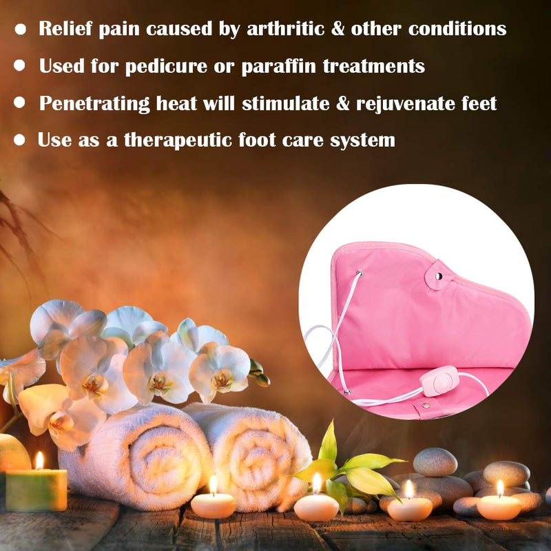 Noverlife Paraffin Wax Heated Booties, Electric Heated Nail Art Pedicure Foot Cover, Infrared Wax Therapy Treatment SPA Warmer Kit for Foot Care - NewNest Australia