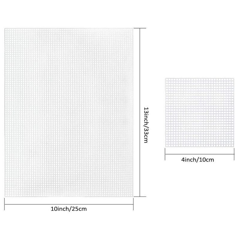 Pllieay 33 Pieces Mesh Plastic Canvas Sheets Kit Including 15 Pieces Clear Plastic Canvas, 12 Color Acrylic Yarn and Embroidery Tools for Embroidery Plastic Canvas Craft - NewNest Australia