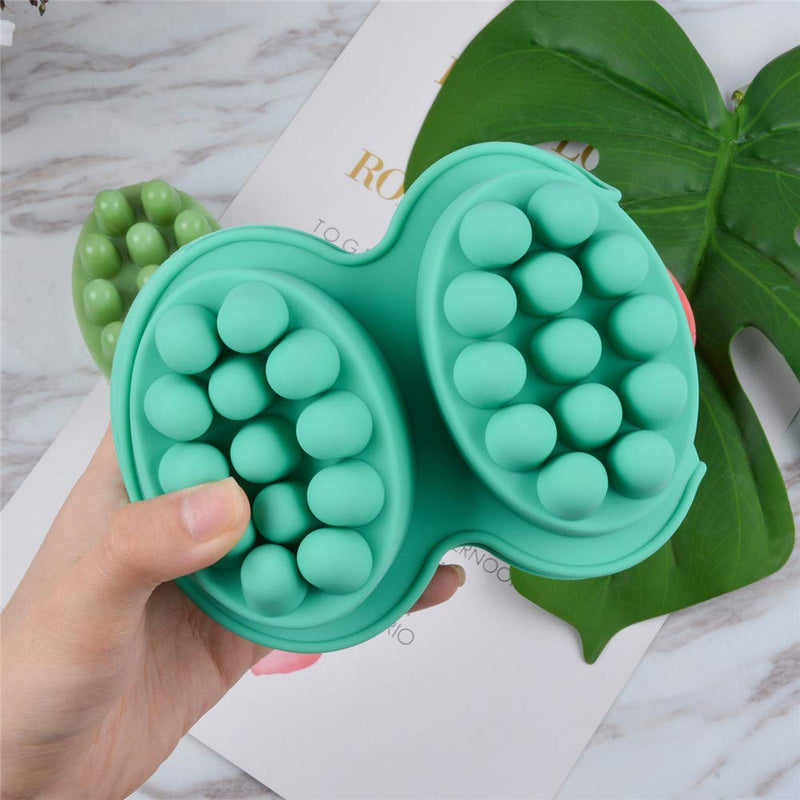 2 Pcs Silicone Massage Bar Soap Molds - SJ Silicone Molds for Soaps Making, Handmade Soap Molds, Nonstick & BPA Free (Blue & Mint Green) - NewNest Australia