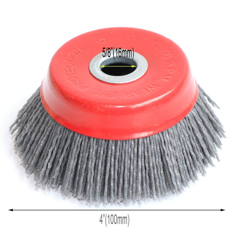 FPPO 2PCS 4" Inch Abrasive Wire Nylon Cup Brush for Angle Grinder, for Cleaning Polishing Deburring - NewNest Australia