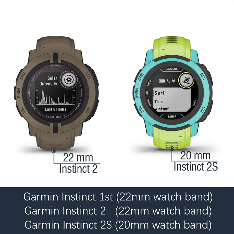 LuxuryJOY Sport Mesh Strap compatible with Garmin Instinct 2/2S (Solar/Standard/Camo/Tactical/Surf/Dezl) Smartwatch Replacement Bands Quick Release Wristband (20mm) 21# Pink/Black (Instinct 2S) Medium (5.5-7.6") - NewNest Australia