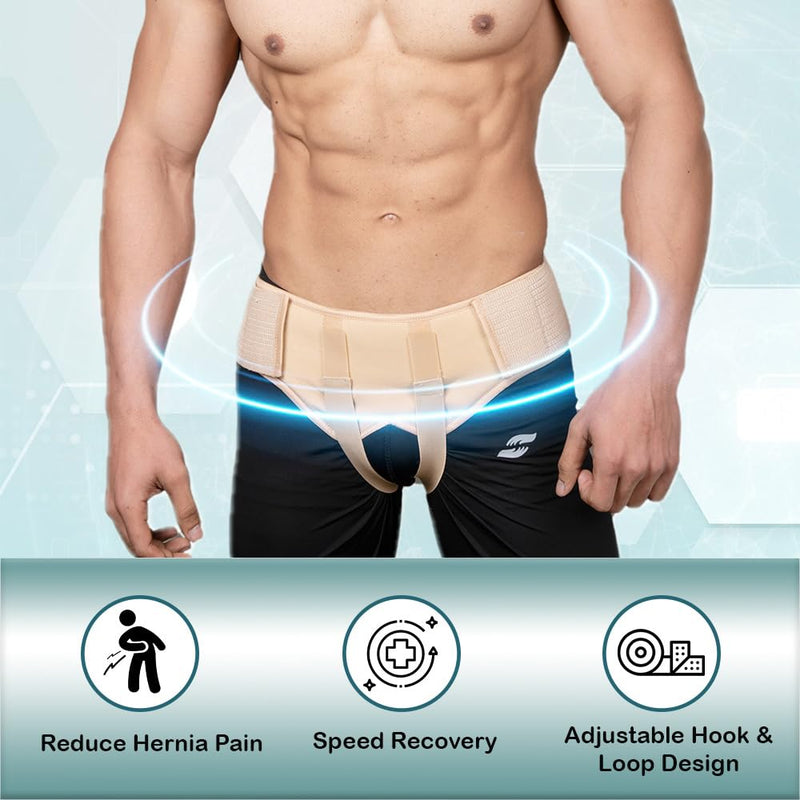 Wonder Care - Inguinal Hernia Belt For Men For Pain Relief Before Surgery For Double Inguinal Or Sports Hernia Braguero With 2 Removable Compression Pads And Adjustable Groin Straps (A103 X-Large) - NewNest Australia