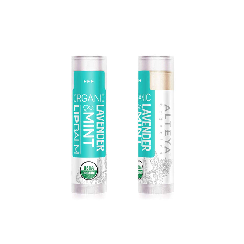 Alteya Organic Lip Balm Lavender & Mint 4.5g -USDA Certified Organic Pure Natural Lip Care Based on a Carefully Selected Bouquet of Hydrating and Nourishing Botanical Oils and Butters - NewNest Australia