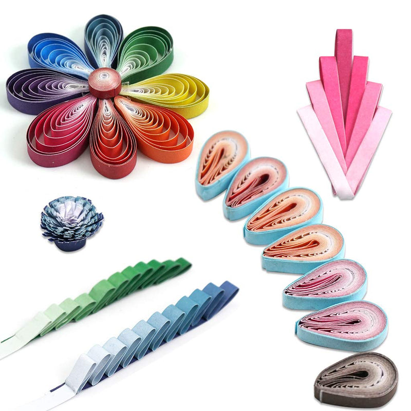 JUYA Paper Quilling Gradient Series Set 10 Colors QP388 (10 Packs Individual, Width: 3mm) 10 Packs Individual Width: 3 mm - NewNest Australia