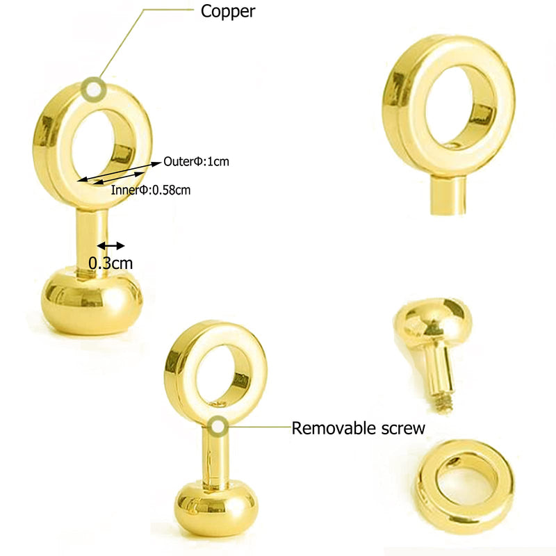 2Pcs Brass Ball Studs Rivets O/D Ring for Leather Crossbody Purse Craft - NewNest Australia