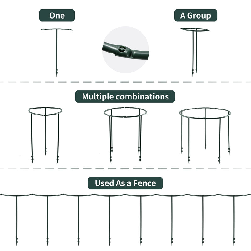 Upgraded 12 Pack Plant Support Plant Stakes,Half Round Plant Support Ring Plastic Plant Cage Holder Flower Pot Climbing Trellis for Small Plant Flower Vegetable,Indoor Plants with 20 Pcs Plant Labels - NewNest Australia