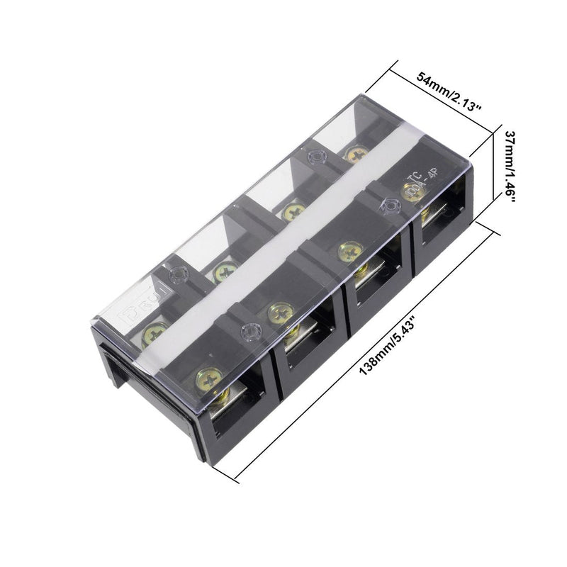 uxcell Dual Rows 4 Positions 600V 100A Wire Barrier Block Terminal Strip - NewNest Australia