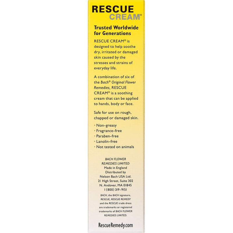 Bach RESCUE Cream, Hydrating Skincare for Hands, Body and Face, Shea Butter, Homeopathic Flower Remedy, Fragrance-Free, Paraben-Free, 30g - NewNest Australia