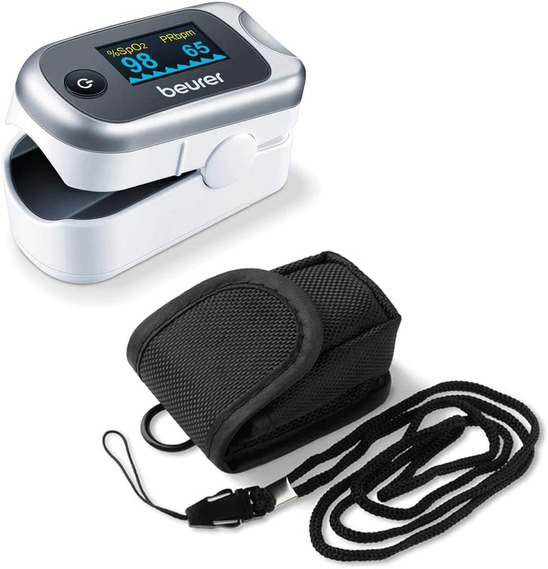 Beurer PO40 Pulse Oximeter | Measures heart rate, arterial oxygen saturation and perfusion index for those with medical conditions | Suitable for high-altitude sports | Medical device Grey - NewNest Australia