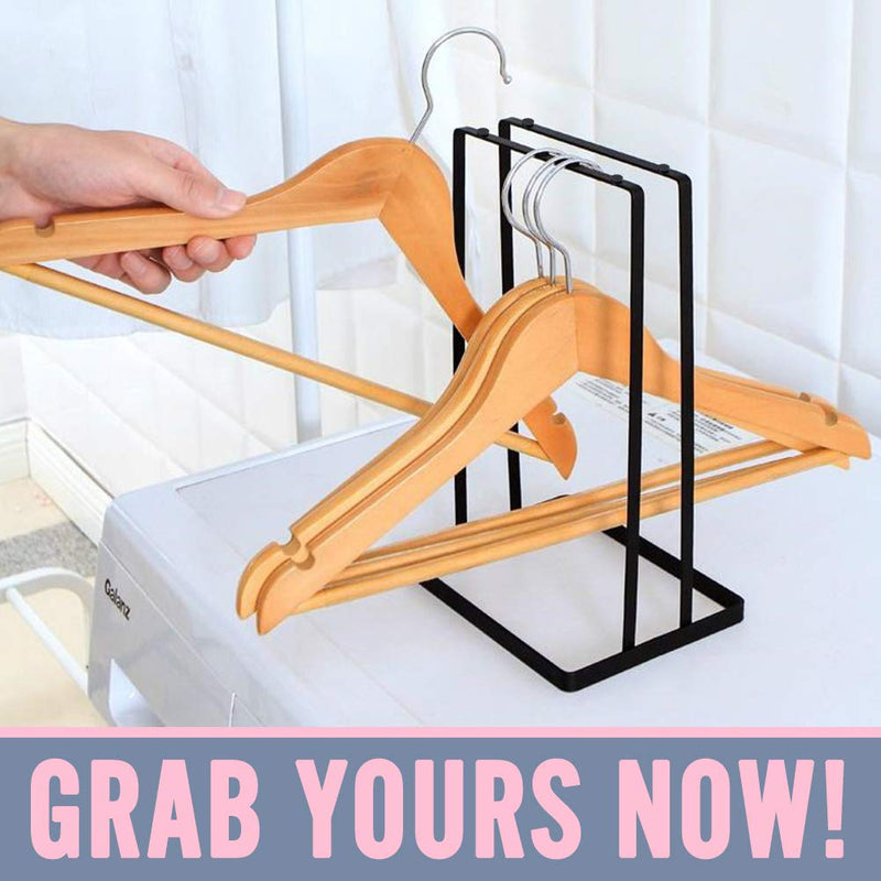 NewNest Australia - Comfecto Standing Clothes Hanger Stacker Holder, 2 pcs Drying Rack Caddy Premium Grade Iron for Tidier Laundry Room Closet Organizer, Large Capacity Hold Up to 30 Hangers 