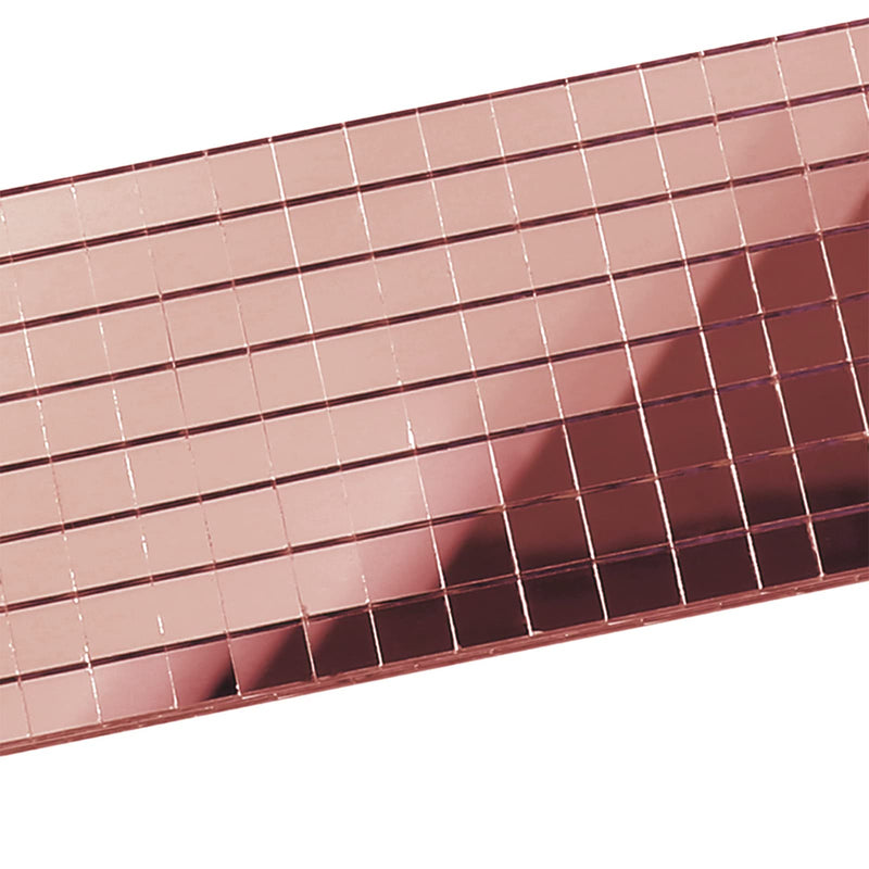 PP OPOUNT 2360 Pieces Self-Adhesive Mosaic Tiles, 5 x 5 mm Rose-Gold Mosaic Tiles, Real Glass Mirror Mosaic for DIY Craft Decoration Indoor, Card Making, Scrapbooking, Disco Ball and Art Collage - NewNest Australia