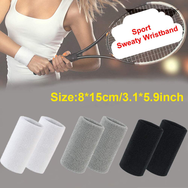 Yuyeran 3 Pairs Men Women Sports Wrist Sweatband Yoga Tennis Squash Badminton Gym Basketball Wristband Wrist Brace Support - NewNest Australia