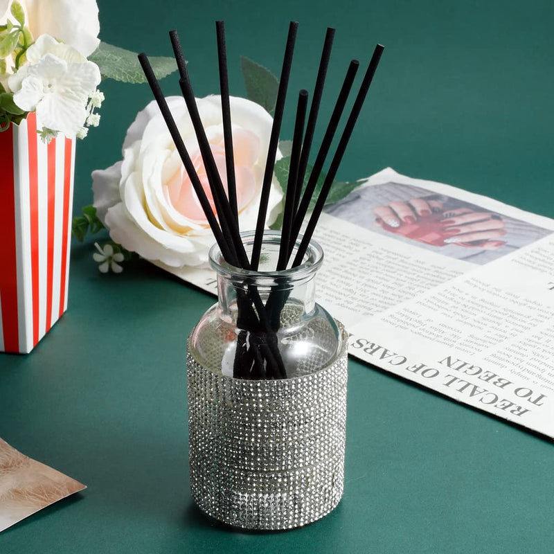 Pack of 100 Rattan Sticks for Room Fragrance, 19cm x 3mm Diffuser Sticks Rattan Reed Fiber, Aroma Diffuser Sticks for Essential Oils in Home Office Hotel Spa (Black) Black - NewNest Australia