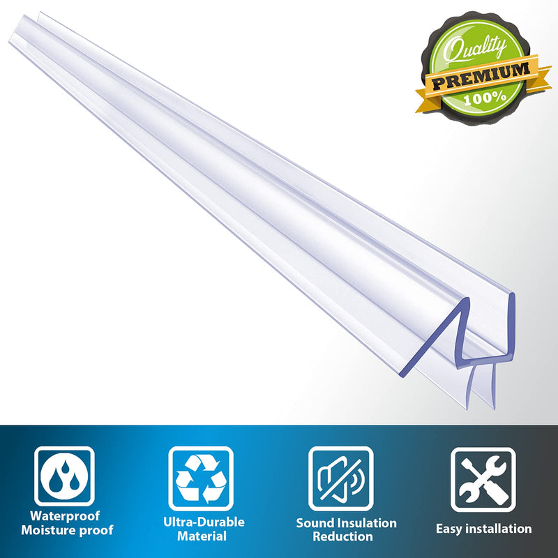2-Pack Butecare Frameless Shower Door Bottom Seal – Stop Shower Leaks and Create a Water Barrier (1/2” x 39”) 1/2'' Bottom - NewNest Australia