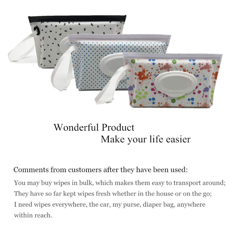 ULVBABI Portable Wet Wipe Pouch Dispenser, Reusable Baby Diaper Wipe Holder, Refillable Personal Travel Clutch Dispenser Holder | Keeps Wet Wipes Moist [3-Pack] - NewNest Australia