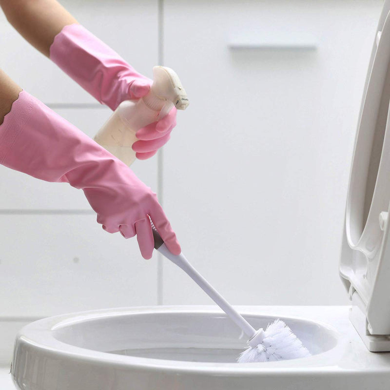 Household Cleaning Gloves - Reusable Kitchen Dishwashing Gloves with Latex Free, Cotton lining, Waterproof, Non-Slip (Medium, 2 Pairs) Medium (2 Pair) Blue+pink - NewNest Australia
