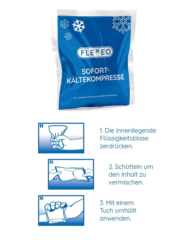 10 x FLEXEO Instant Cold Compress 15 x 17 cm Large Instant Cold Compress Cold Instant Ice Bag Cold Compress Cooling Compress Instant Ice Bag Disposable Cooling Compress Cool Packs Quick Pack of 10 L (15 x 17 cm) - NewNest Australia