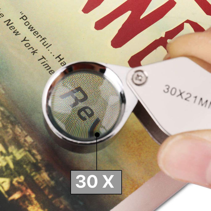 KINGMAS Pocket Jewelry Loupe 30x 21mm Jewelers Eye Magnifying Glass Magnifier - NewNest Australia