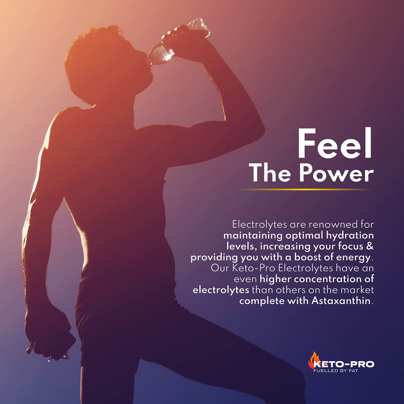 Keto-Pro Keto Electrolytes 250g | Keeping You Electric | Electrolyte Powder & Salts with Astaxanthin | Supporting Your Keto Fasting, Health & Fitness Goals | Lemon Orange Flavour - NewNest Australia