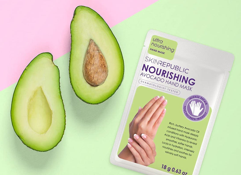 Skin Republic Ultra Nourishing Hand Mask Nourishing Hand Mask 64028 18g, Green, Avocado - NewNest Australia