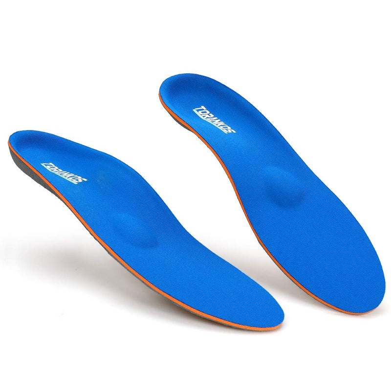 Full Length Metatarsal Arch Support Shock Absorption Orthotic Unisex Insoles for Flat Feet,Plantar Fasciitis,Relieve Foot Soreness,Suitable Athletic,Work Shoes(Size:UK-9,Length:11.02",Blue) UK-9-28CM--11.02" Blue - NewNest Australia