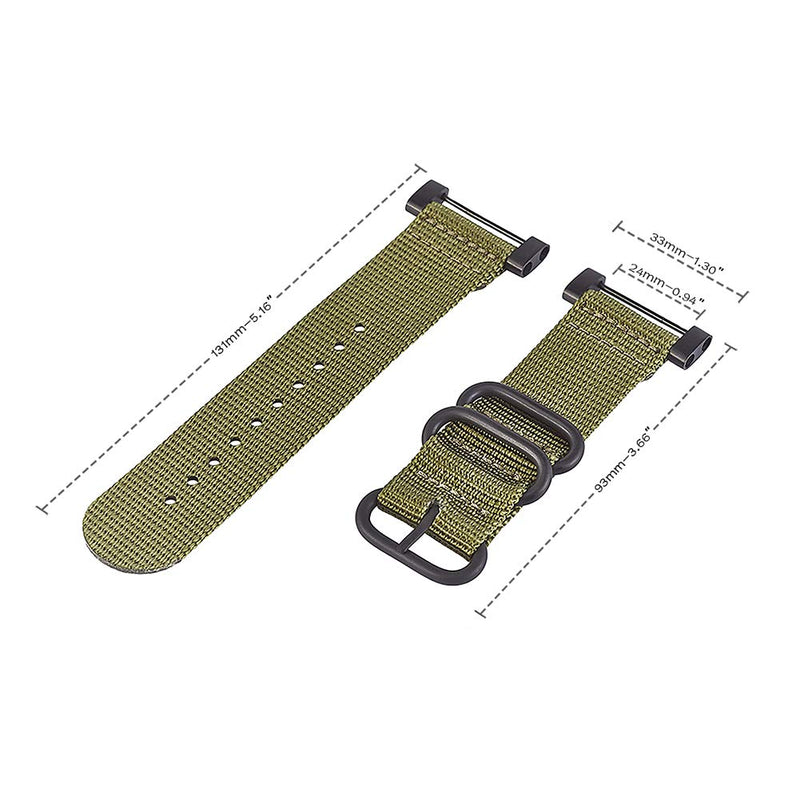 Hanyton Watch Wrist Band Compatible with Suunto Core, Premium Woven Nylon Canvas Strap Replacement Kit, 24mm Sport Strap, Lugs Adapter, Threadlocker, Screw Tools (B-Army Green) B-Army Green - NewNest Australia
