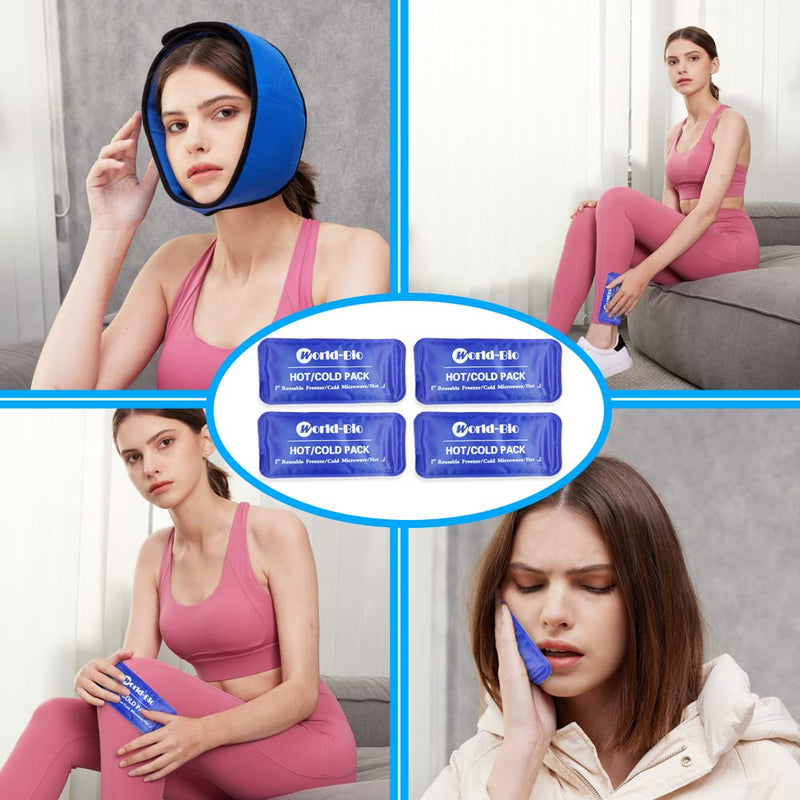 Jaw Ice Pack for Chin Head Jaw Surgery Injuries Hot Cold Compress Packs for Jaw/Chin Pain, TMJ Relief, Headaches, Wisdom Teeth Pain Relief, Face Jaw Ice Pack Wrap with 4 Reusable Gel Cold Packs - NewNest Australia