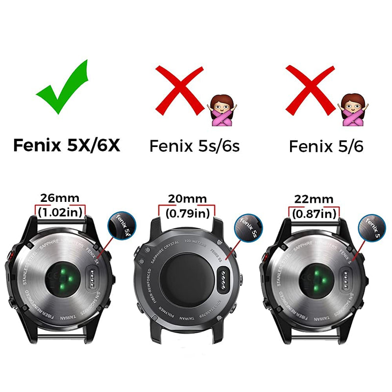Notocity Compatible Fenix 5X Band 26mm Width Soft Silicone Watch Strap for Fenix 6X/Fenix 7X/Fenix 5X Plus/Fenix 6X Pro/Fenix 3/Fenix 3 HR/Tactix/Descent MK1/D2 Delta PX/D2 Charlie-3pcs 3P1 - NewNest Australia