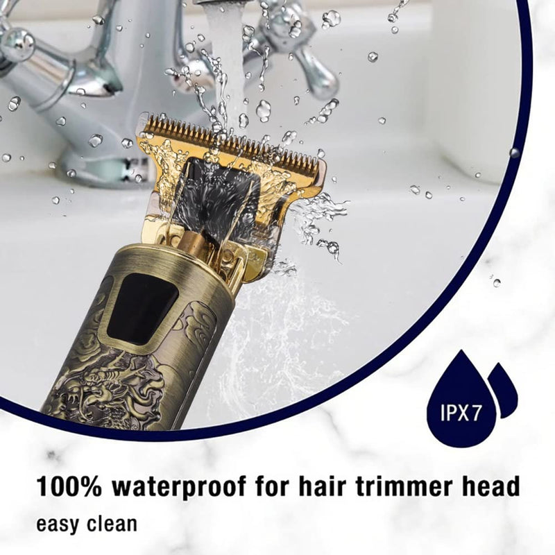 Professional Hair Trimmer, With 6 Combs Beard Trimmer, Electric Trimming Razor For Men, Beard Trimmer With Led Display & Rechargeable Usb, Contour Trimmer For Men/Barbers/Family Gold - NewNest Australia