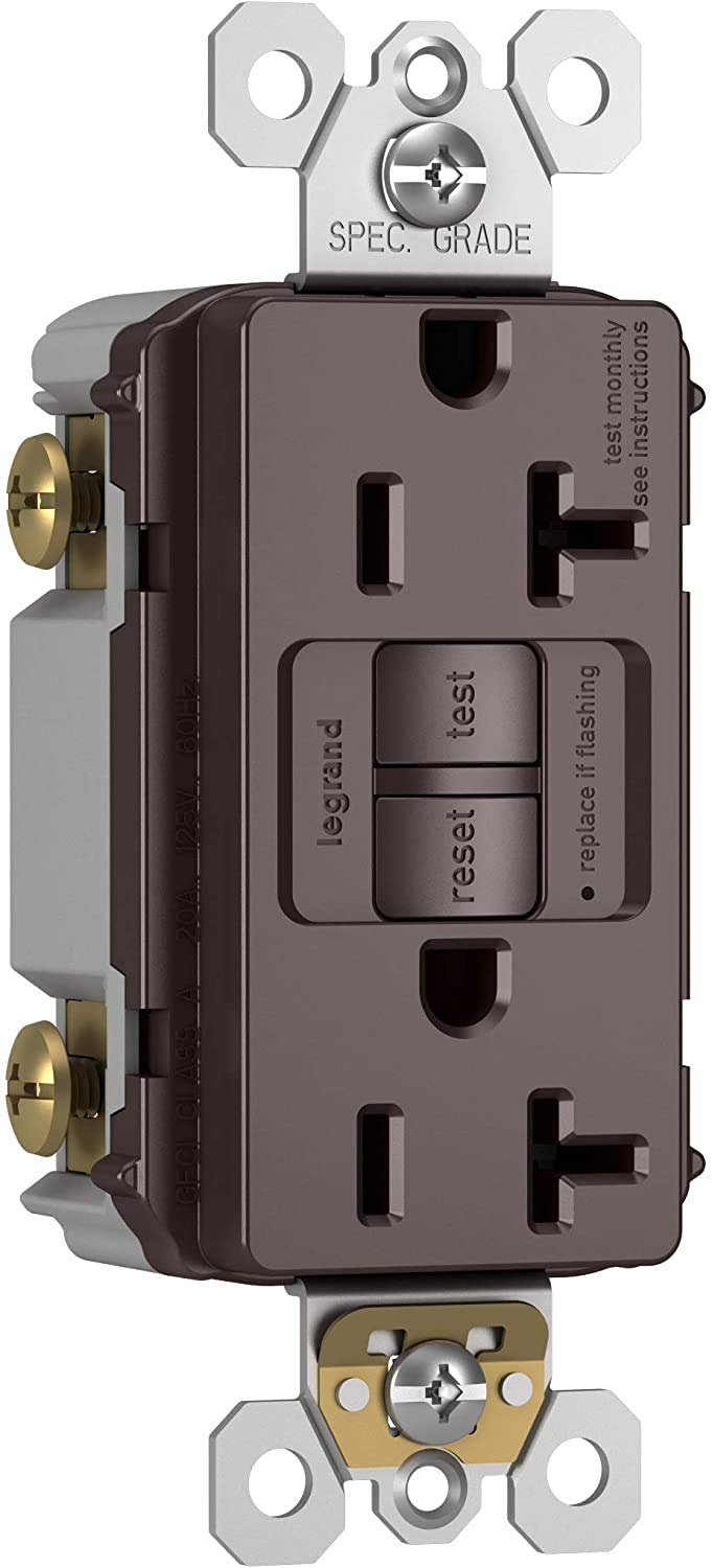 Legrand radiant Self-Test GFCI Outlet, Brown, 20 Amp, 2097CCD12 - NewNest Australia