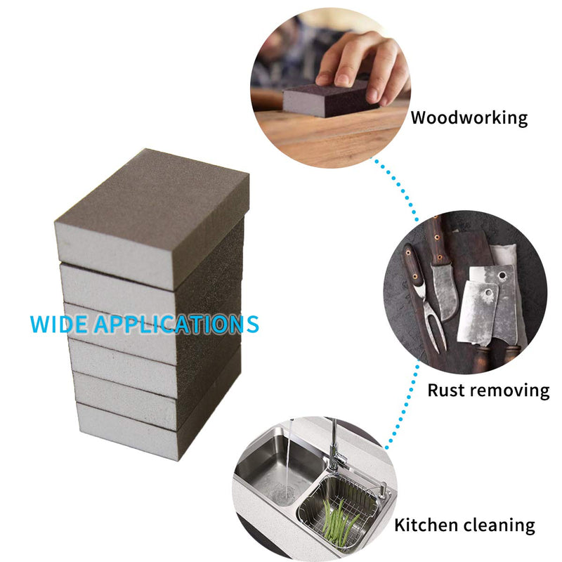 COSPOF Sanding Sponge 60/80/100/120/180/220 Grit,Sanding Blocks for Wood,Metal,Paint and Drywall.Sponge Sanding Blocks for Kitchen Cleaning,12 Pcs. - NewNest Australia