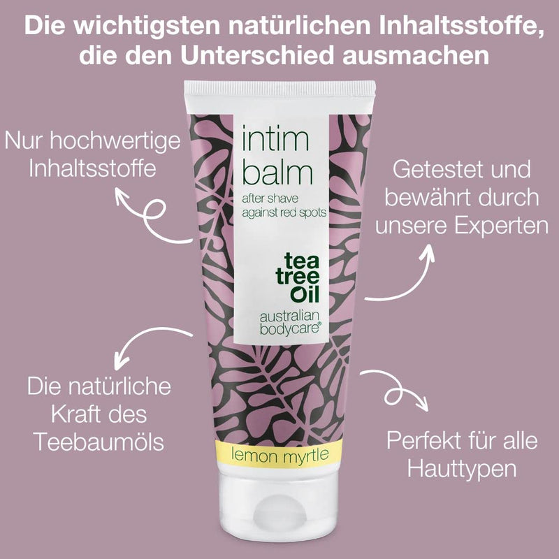 Australian Bodycare Intimate Balm 100 Ml Tea Bam Oil + Lemon Myrtle Aftershave After Intimate Shaving Against Ingrown Hair, Red Spimples, Shaving Burn After Hair Removal In The Genital Area And Bikini Zone - NewNest Australia