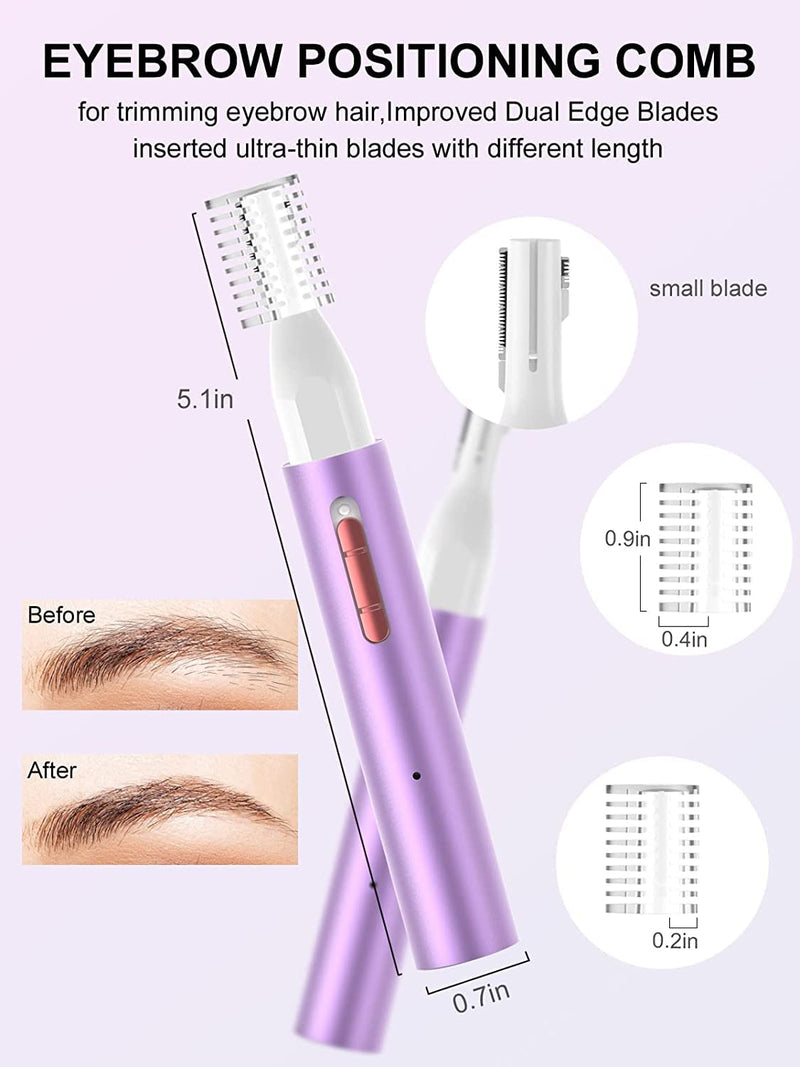 Nose hair trimmer, nose hair trimmer, ear hair trimmer, 2 in 1 professional, precision women's eyebrow and facial hair trimmer, IPX7 waterproof double blade, easy to clean - NewNest Australia